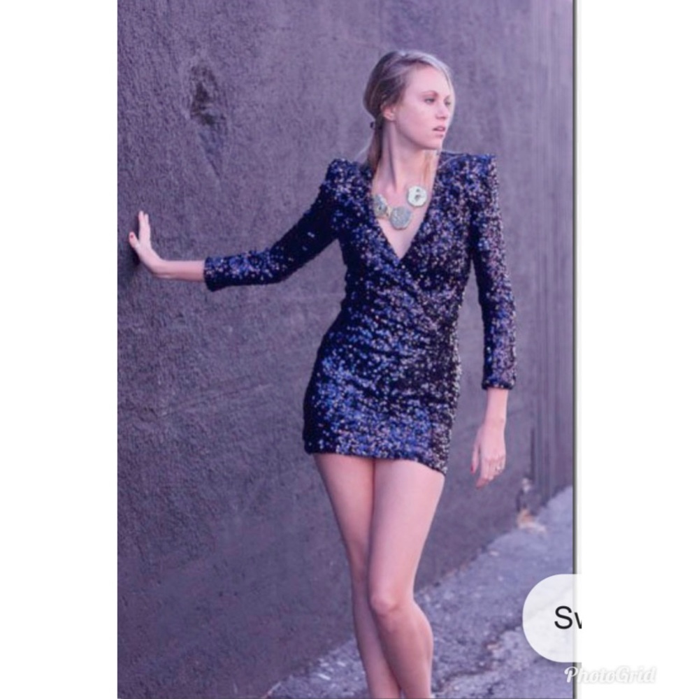 French Connection Samantha Navy Sequin Dress